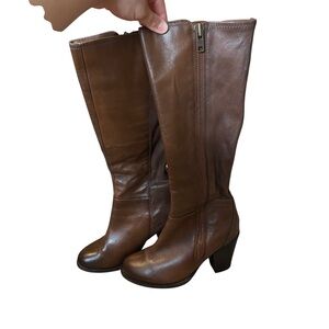 Aldo Brown Leather Knee-High Boots Womens Size 7.5